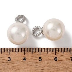 Rack Plating Brass Micro Pave Clear Cubic Zirconia Pendants&nbsp;KK-B103-01B-P