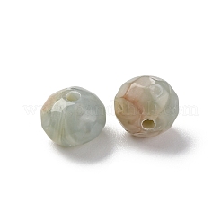 アクリルビーズ  模造寿山ビーズ  フラットラウンド  ダークシーグリーン  8x6mm  穴：1.6mm  約：923個/ 500 G&nbsp;OACR-Z025-09