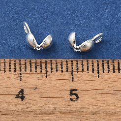 真鍮製ダルマチープ  鉛フリー＆カドミウムフリー  925銀メッキ  5.5x3mm  穴：0.8mm＆1.5mm&nbsp;KK-K383-06A-S