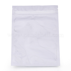 ペット＆PE用ジップトップバッグ  再封可能なアルミホイル食品保存袋  長方形  銀  19.6x13.9cm  インナー対策：16x12.4のCM&nbsp;LS-OPP-T001-02C