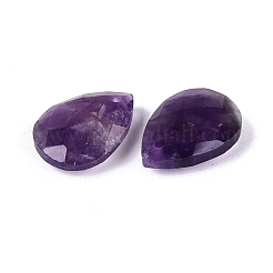 天然石アメジストペンダント  ティアドロップチャーム  多面カット  17.5~18.5x12.5~13.5x5~6.5mm  穴：0.9~1.6mm&nbsp;G-N362-13D