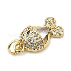 Brass Micro Pave Cubic Zirconia Pendants&nbsp;KK-C137-08G-01