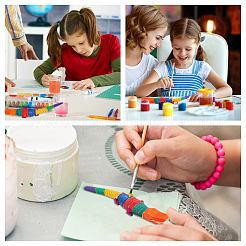 DIY子供のおもちゃキット  未完成の木製ワニ付き  プラスチック製のペイント ブラシ ペンと空のペイント パレット  バリーウッド  31x5.1x2.2cm  3個/セット&nbsp;DIY-NB0003-66