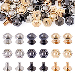 鉄ネジ18色3セット  合金ナット付き  六角  ミックスカラー  9x8x6mm  穴：2.5mm  6セット/カラー&nbsp;FIND-TA0006-28B