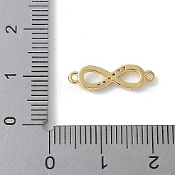 真鍮製マイクロパヴェクリアキュービックジルコニアコネクターチャーム  無限大  ゴールドカラー  5x17x1.5mm  穴：0.8mm&nbsp;KK-Q044-01A-G