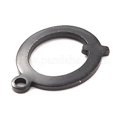 304ステンレススチールチャーム  レーザー切断  アルファベット  電気泳動黒  文字.q  12.5x9.5x0.8mm  穴：1mm&nbsp;LS-STAS-H112-Q-EB