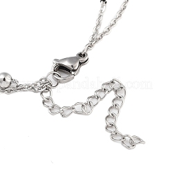 ステンレス鋼のペンダントネックレス  アズキチェーンネックレス  蝶  17.05インチ（43.3cm）ペンダント：16.5x18mm&nbsp;LS-NJEW-U003-01C-P