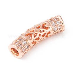 Brass Micro Pave Cubic Zirconia Beads&nbsp;ZIRC-F001-66RG