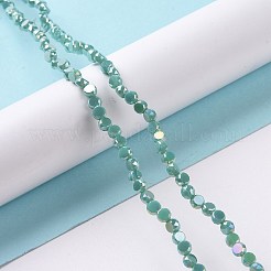 電気メッキガラスビーズセット  ABカラーメッキ  多面カット  フラットラウンド  ミックスカラー  4.5x3mm  穴：1mm  約145~150個/連  22.83''（58センチメートル）&nbsp;GLAA-E036-03-M