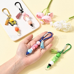 Silicone & Faux Suede Tassel Pendant Decoration&nbsp;HJEW-YW00100-01
