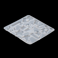 DIY クリスマス シリコン ペンダント モールド  レジン型  手袋/キャンディケイン/ベル  混合図形  116x114x4.5mm  穴：1.7mm  内径：28~41x27~48mm&nbsp;DIY-F140-02E