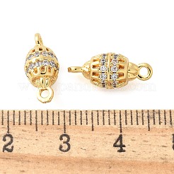 Brass Micro Pave Cubic Zirconia Connector Charms&nbsp;KK-U056-25G