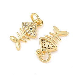 Brass Micro Pave Clear Cubic Zirconia Charms&nbsp;KK-G549-12G