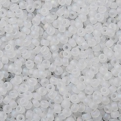 MIYUKIラウンドロカイユビーズ  日本製シードビーズ  （rr131fr）マットクリスタルab  8/0  3mm  穴：1mm  約422~455PCS /ボトル  10 G /ボトル&nbsp;SEED-JP0009-RR0131FR