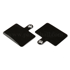 Pvc プラスチック携帯電話ストラップ テザー  ストラップパッチ  ほとんどのスマートフォンケースと互換性があります  携帯電話の安全落下保護用  長方形  ブラック  58x55x0.7mm  穴：5mm&nbsp;FIND-WH0125-21B