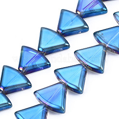 電気メッキガラスビーズセット  三角形  ミックスカラー  12x16x5mm  穴：1mm  約50個/連  24.02インチ（61cm）&nbsp;EGLA-N008-002