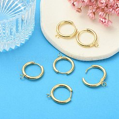 201ステンレススチール製ハギーフープピアス金具10個  ループと316サージカルステンレススチールピン付き  24KGP本金メッキ  18ゲージ  21x19x2.5mm  穴：2.5mm  ピン：1mm&nbsp;STAS-SZ0003-21B