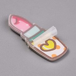 冷蔵庫用マグネットアクリル装飾  口紅  きいろ  51x19.5x4mm&nbsp;AJEW-F042-02A