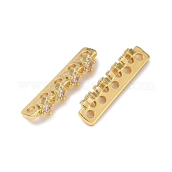 真鍮マイクロパヴェクリアキュービックジルコニアスペーサーバー  18KGP本金メッキ  スター  19.5x4.5x3.5mm  穴：1.4mm&nbsp;KK-Z139-11G-01