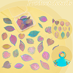 40Pcs 10 Style Ion Plating(IP) 201 Stainless Steel Filigree Big Pendants&nbsp;STAS-PH0005-51