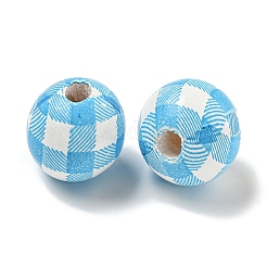 Printed Wood European Beads&nbsp;WOOD-G022-13K