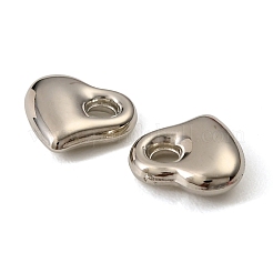 CCBプラスチックペンダント  ハートチャーム  プラチナ  11.5x12x4mm  穴：2.8mm&nbsp;CCB-C002-03B-P