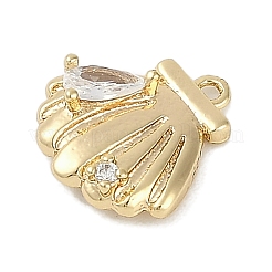Brass Micro Pave Cubic Zirconia Charms&nbsp;KK-I719-34G