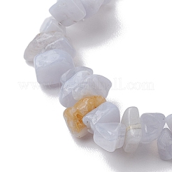 Natural Blue Lace Agate Chip Beaded Stretch Bracelets&nbsp;BJEW-JB10868-03