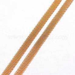 304ステンレスメッシュチェーンネックレス  カニカン付き  ミックスカラー  19.6インチ（49.7cm）&nbsp;NJEW-G256-02