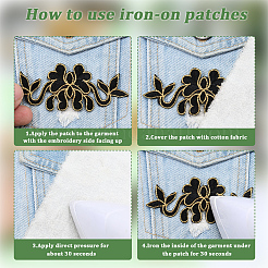 16Pcs 4 Colors Flower Polyester Iron on/Sew on Patches&nbsp;DIY-GF0011-68