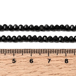 天然石ブラックトルマリンビーズ連売り  ランタン  多面カット  4x3mm  穴：0.8mm  約138個/連  15.28''~15.47''（38.8~39.3センチメートル）&nbsp;G-K376-I02-3x4mm