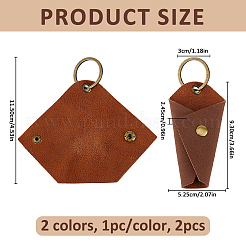 2Pcs 2 Colors PU Leather Key Storage Bags&nbsp;ABAG-FH0001-22