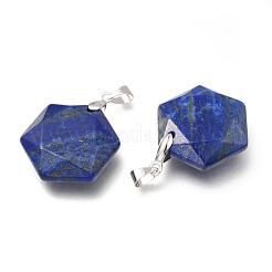 Faceted Natural Lapis Lazuli Pendants&nbsp;G-F340-03B