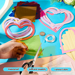 DIY窓用ペイントアート、サンキャッチャー、風鈴、子供向けペーパークラフトキット  カラフル  ハート  102~137x126~138x0.1mm&nbsp;DIY-TAC0017-004A
