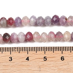天然梅の花トルマリンビーズ連売り  ロンデル  多面カット  6x4~5mm  穴：1mm  約89個/連  15.35''（39センチメートル）&nbsp;G-K421-A01-01