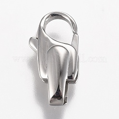 変色防止の研磨された316サージカルステンレススチール製カニカン  ステンレス鋼色  19x10x5.5mm  穴：5x2mm&nbsp;STAS-Z013-11P
