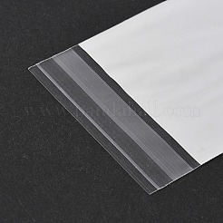 レクタングルセロハンのOPP袋  吊り下げ穴付きトップセルフシールバッグ  ホワイト  12x5x0.01cm  穴：7mm&nbsp;OPC-Z001-01G