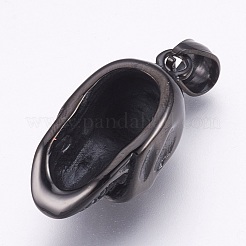 304ステンレスペンダント  スカル  ガンメタ色  32x15x12mm  穴：5x7mm&nbsp;STAS-P202-03B