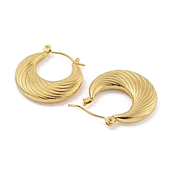 女性用304ステンレススチールイヤリング  ラウンド  ゴールドカラー  25x3.5mm&nbsp;EJEW-E305-02G-02