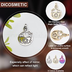 18Pcs 3 Colors 304 Stainless Steel Pendant&nbsp;STAS-DC0012-34