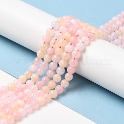 天然白翡翠模倣モルガナイトビーズ連売り  ラウンド  染め  10mm  穴：1mm  約38個/連  14.96インチ（38cm）&nbsp;G-I299-F14-10mm-01