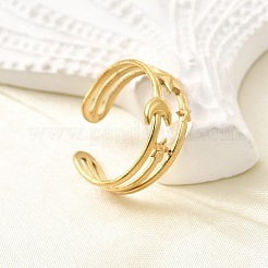 304 Stainless Steel Adjustable Open Cuff Rings for Women&nbsp;RJEW-U062-01C-G