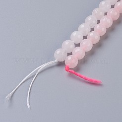 天然石ローズクォーツビーズ連売り  多面カット  ラウンド  8mm  穴：1mm&nbsp;G-C065-8mm-3