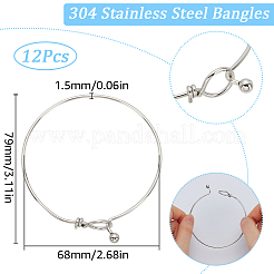 12Pcs 304 Stainless Steel Bangles&nbsp;BJEW-SC0001-28