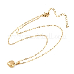 304ステンレススチール製ハートペンダントチェーンネックレス（女性用）  ゴールドカラー  15.43インチ（39.2cm）&nbsp;NJEW-P342-01G