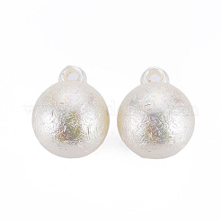 電気メッキABSプラスチック模造真珠ペンダント  ラウンド  貝殻色  21.5x17mm  穴：2mm&nbsp;X-KY-T023-004