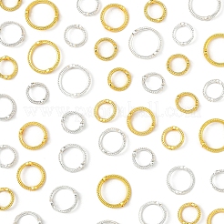 60個3スタイルラックメッキ合金ビーズフレーム  丸いリング  ゴールデン＆シルバー  9~13x3mm  穴：1.6mm  60個/セット&nbsp;FIND-FS0003-46