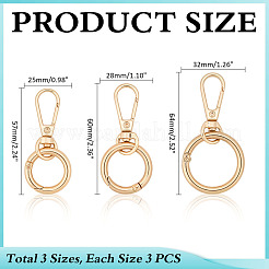 9Pcs 3 Styles Zinc Alloy Swivel Clasps&nbsp;HJEW-ME00042