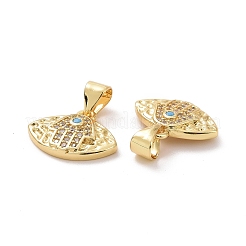Brass Micro Pave Cubic Zirconia Pendants&nbsp;ZIRC-F134-16G