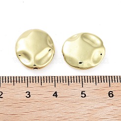 ラックメッキ真鍮製ビーズ  長持ちメッキ  鉛フリー＆カドミウムフリー  フラットラウンド  18KGP本金メッキ  16x14.5x4.5mm  穴：1.4mm&nbsp;KK-H474-16G-02
